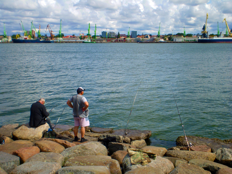 Fishermen in Klaipeda.