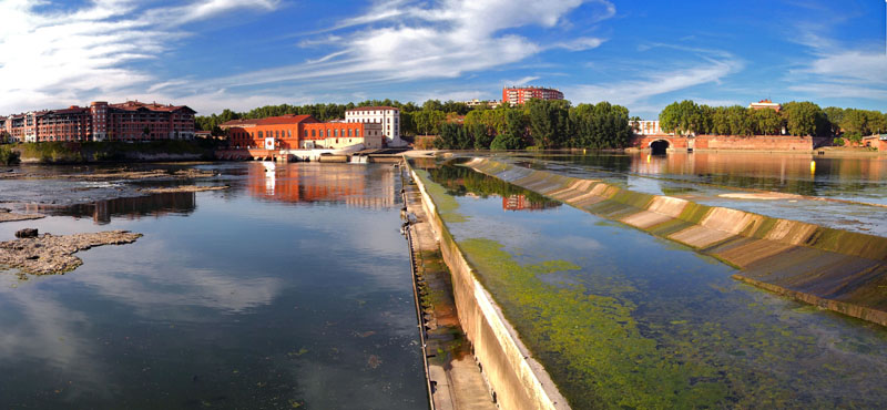 Garonne river in Toulouse, France.