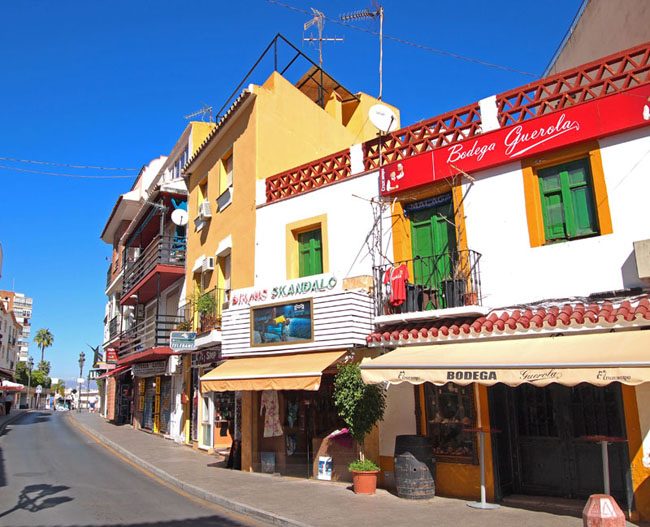 Colorful houses in Torremolinos.