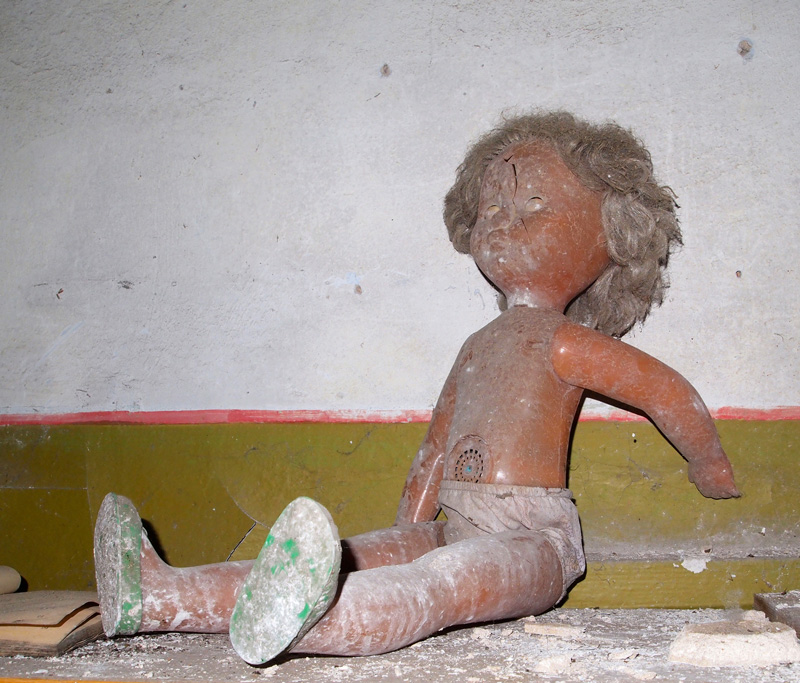 Doll in a kindergarten at Chernobyl Zone, Ukraine.