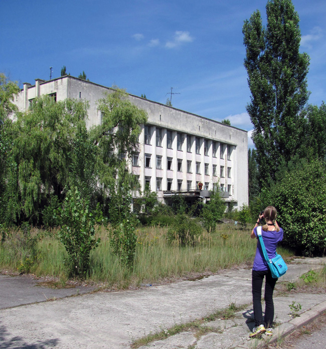 Me and City administration building of Pripyat.