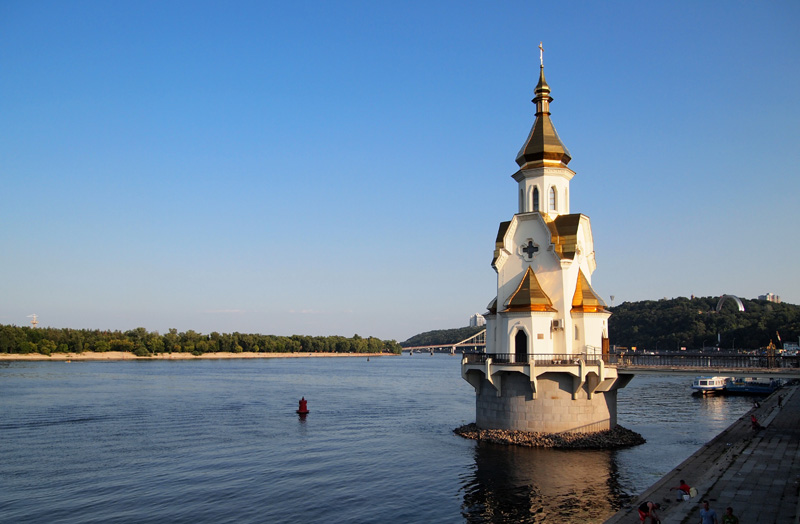 Saint Nicholas Church on the river Dniepre in Kiev.