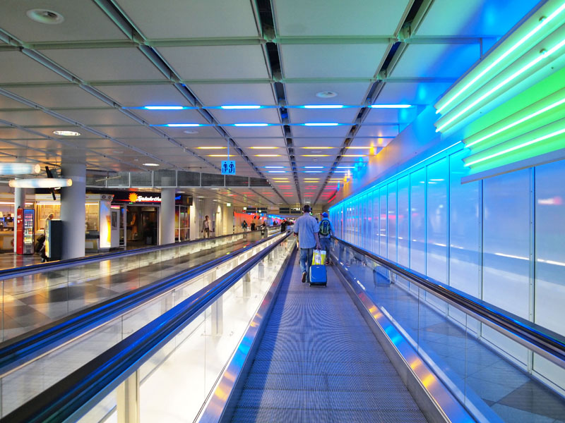 Moving side walk at Munich Airport