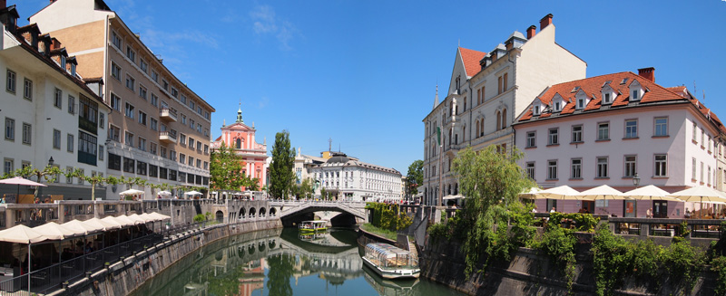 Ljubljanica river in Ljubljana.