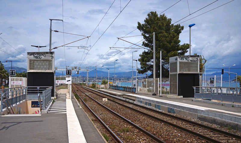 Gare de Biot station in Antibes, France.